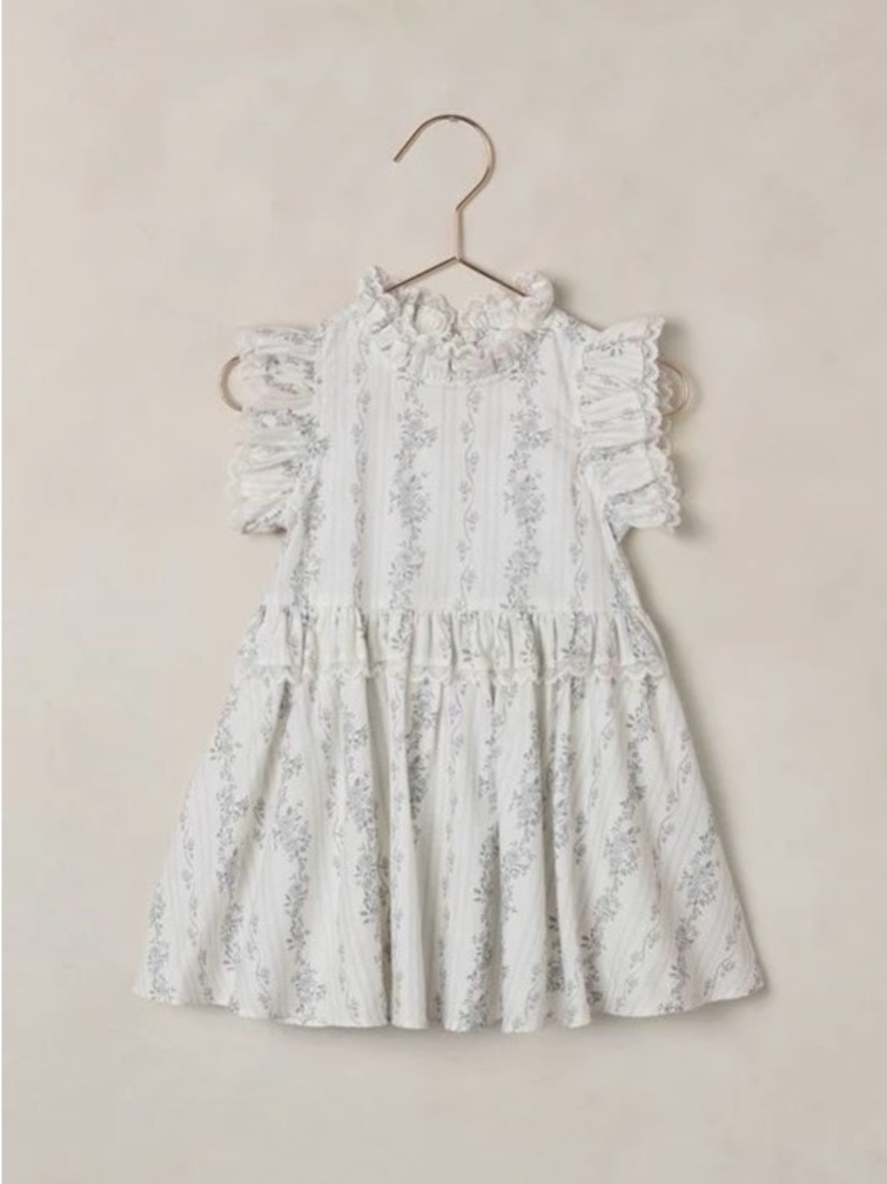 Noralee nwt Alice dress in French floral stripe Girls' White Floral Ruffle Dress